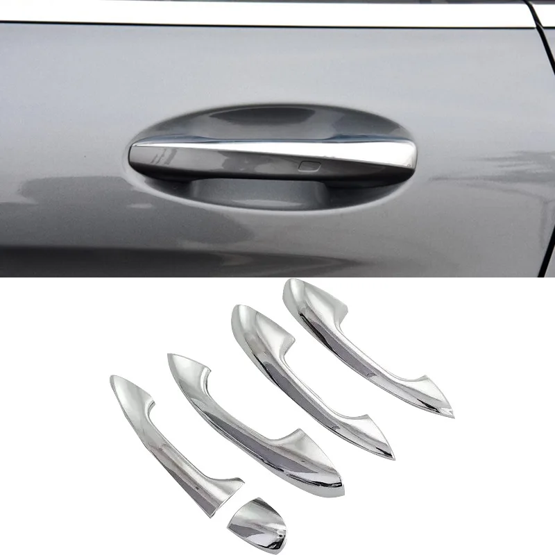 Auto ABS Chrome Exterior Door Handle Cover Trim Sticker for Mercedes Benz C Class W205 GLC X253 E Class W213 Car Accessories LHD