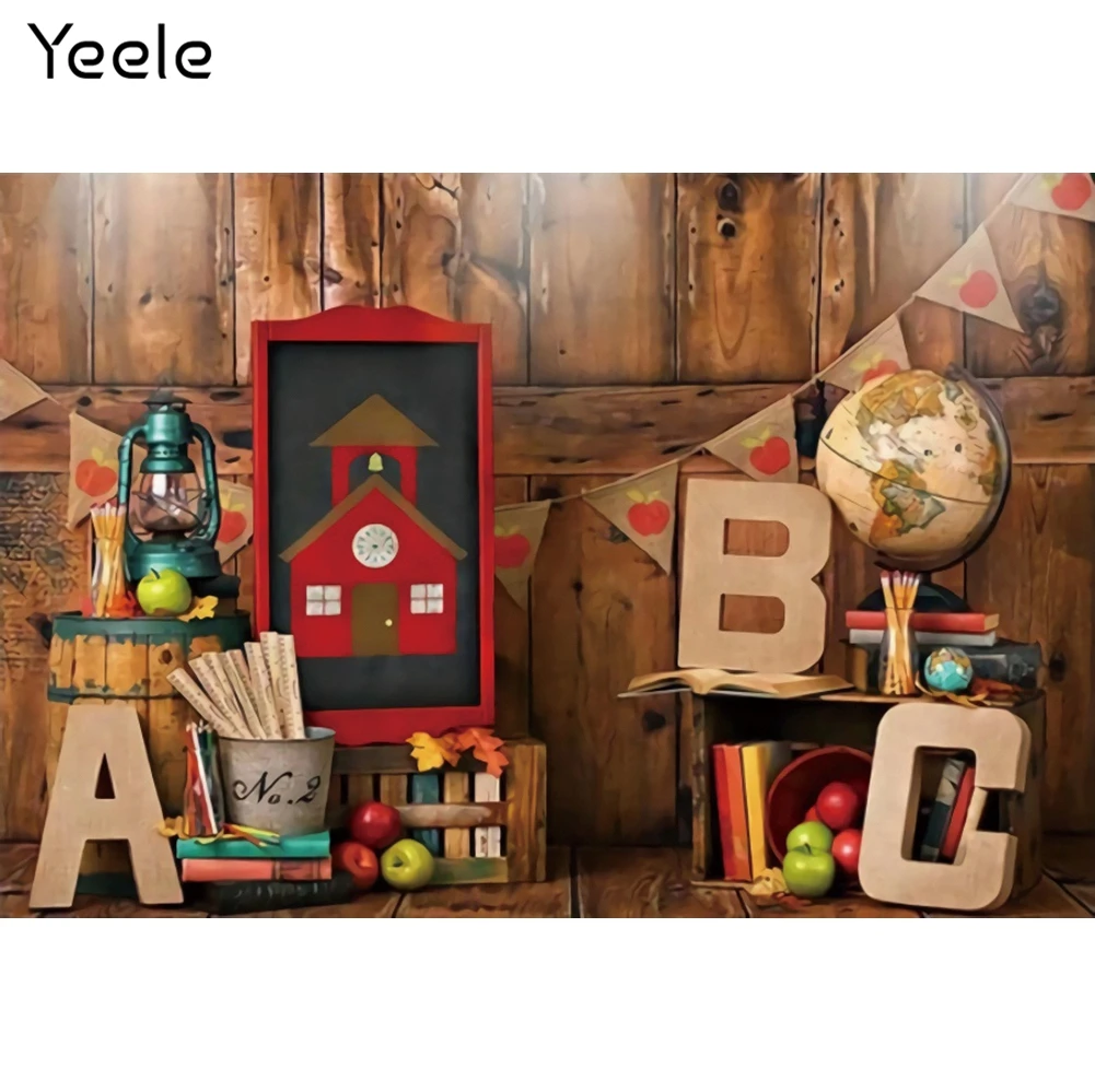 Yeele Back To School Photocall Backdrop Wooden House Banner Baby Portrait Photography Background Photo Studio Photographic Prop