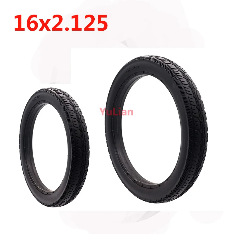 16x2.125 Solid Tire 16 Inch Thickening and Wear Resistance Tyre for Electric Bicycle E-Bike Parts