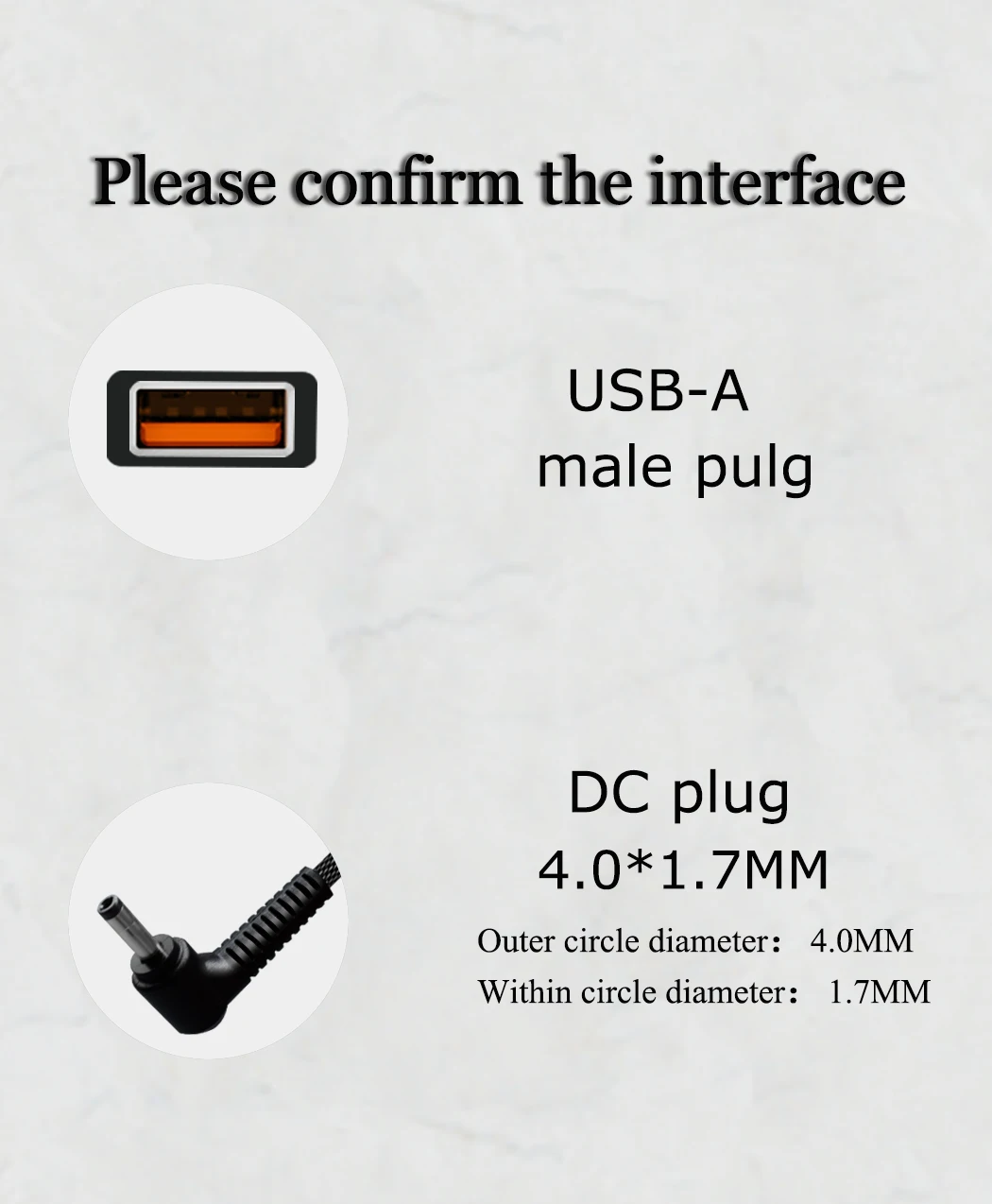 JORINDO 1.8M/5.9FT Notebook QC3.0 fast charging cable,USB-A to 4.0*1.7MM Double male plug Power adapter cable