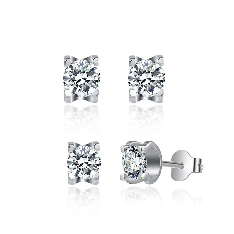 

Classic 0.5ct D Color Moissanite Stud Earrings Women Jewelry 925 Sterling Silver VVS1 Moissanite Diamond Earrings Wedding Gift