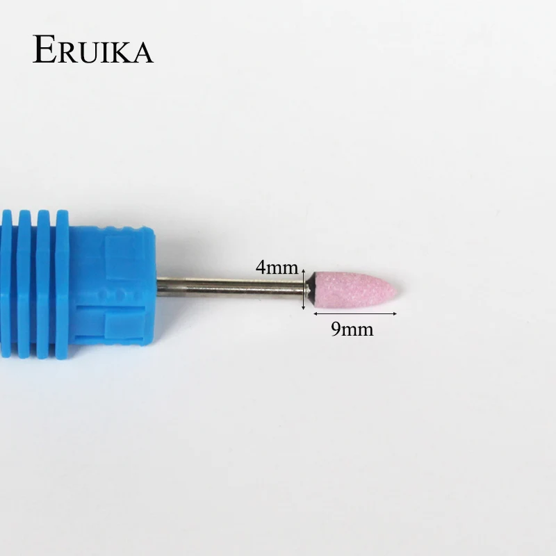 ERUIKA 1PC Ceramic Stone Pointed Sharp Nail Bits Korund Matieral Electric Nail Drill Machine Nail File Nail Cutter