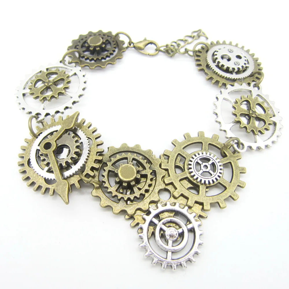 Cykopv Original Design Multi Gears Nice Combined DIY Gear Mechanism Steampunk Bracelet Vintage Bijoux