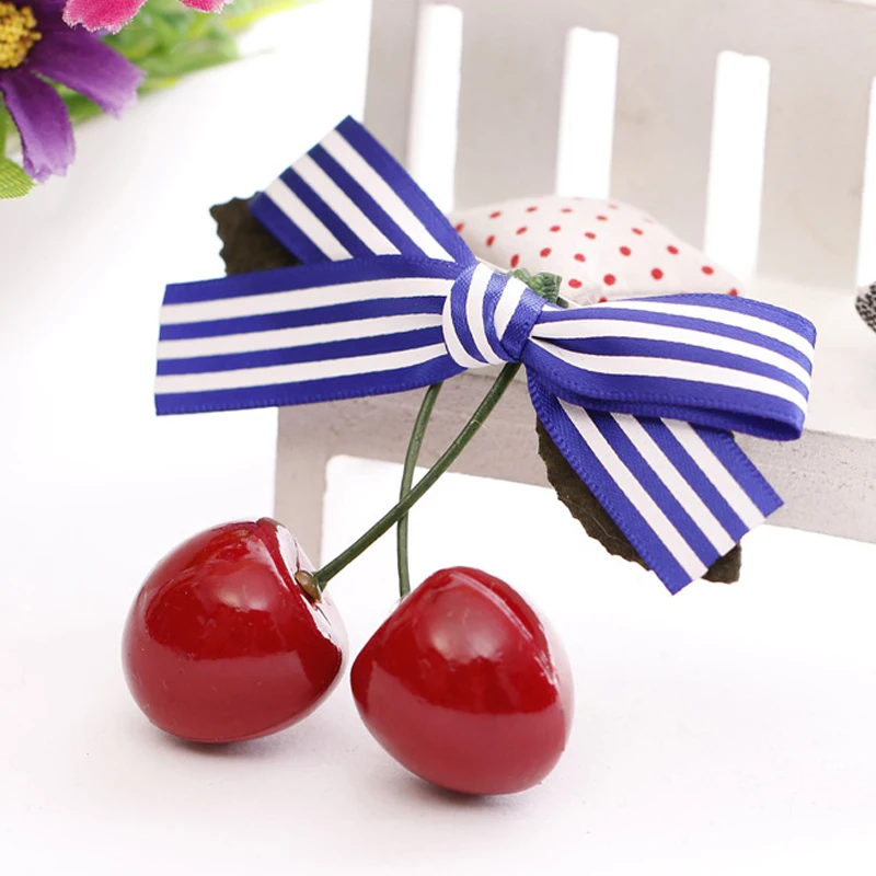 

1PC Hot Sell Retro Vintage 50s 60s Women Cherry Bow Hair Clip Hairpins For Pinup Girls Vintage Party Vaction Hair Accessories