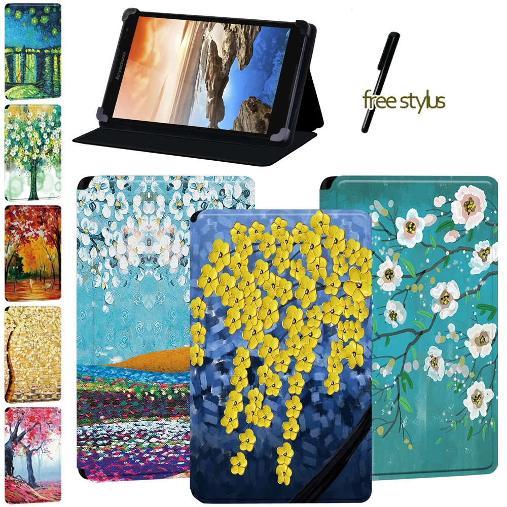 Painting Tablet Cover Case for Lenovo Tab 8/A7-(30 A3300/50 A3500)/Tab A8-50 A5500/Tab S8 - 50/thinkpad Tablet 2/Yoga Tab 4 Plus