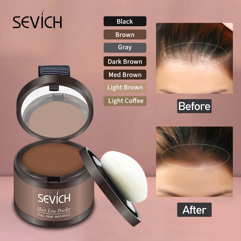 Sevich Natural Hair Line Shadow Hair Fluffy Powder Instant Black Root Cover Up Hair Concealer Coverage Unisex Hair Loss Product