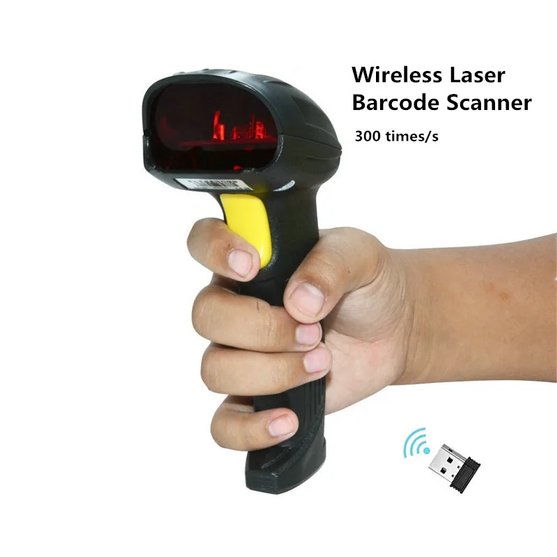 A11-W Express Waybill Commodity Pharmacy 1D Code Scanner Handheld Portable 2.4G Wireless Laser Barcode Scanning Gun 300 Times/s