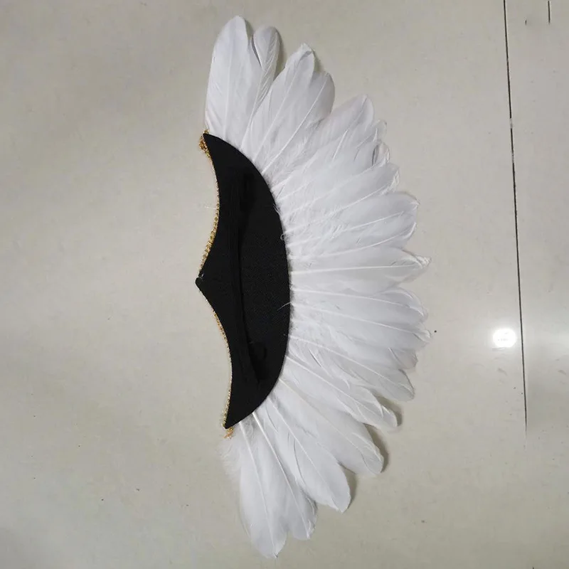 Adult Big Feather Headpiece Headband for Mardi Gras Masquerade Crown Headdress Costume Fancy Party Wedding  Decoration Easter