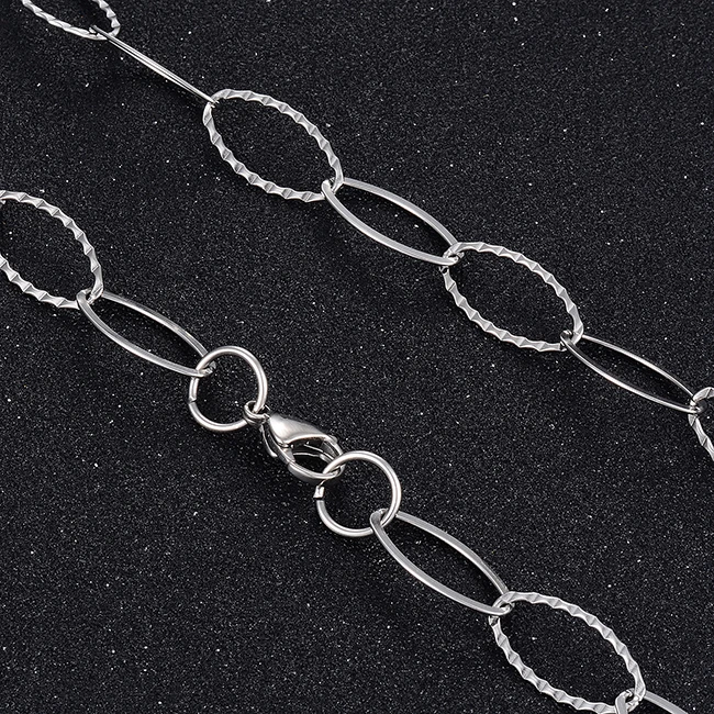 Schlichte, neue Hip-Hop-Halskette aus Edelstahl, Persönlichkeitskette, Jugendtrend-Schmuck – Detail 5