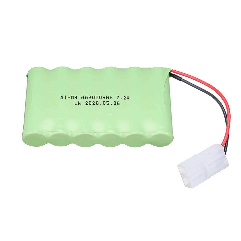 Batería recargable NiMH para juguetes a control remoto, 7,2 v, 3000mAh, para tanques de coches, trenes, Robot, barco, pistola, Ni-MH, AA, 3000mAh, 7,2 v, 2 unids/lote