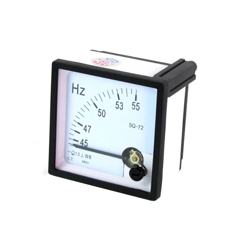 AC Frequency Meter SQ-72 Type SQ72-HZ Hertz Panel Meter 45-55HZ 380V 220V 100V 72*72mm