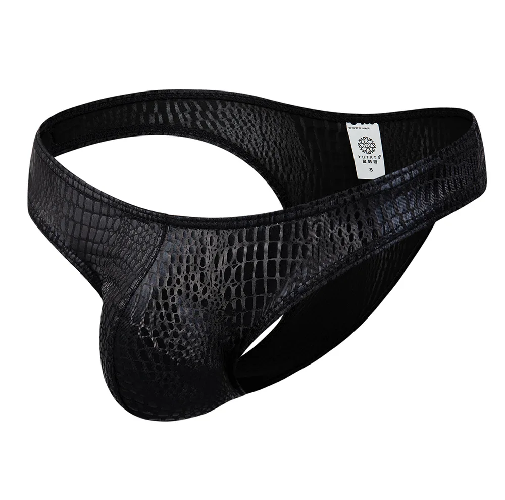 High Quality  Shining Snake Pattern Sexy Underwear Lingerie Men Bikini Ropa Interior Hombre 4 Colors S,M,L,XL D204