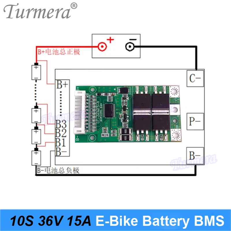 Akumulator litowo-jonowy 10S 36V 15A 18650 BMS do rowerów elektrycznych i e-skuterów 36V 42V 20Ah 90Ah Akumulator do użytku PTC z balansem Turmera