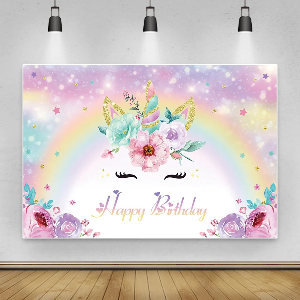 Yeele Dreamlikeวันเกิดยูนิคอร์นStar Glitters Light Bokehดอกไม้การถ่ายภาพเด็กฉากหลังการถ่ายภาพตกแต่งพื้นหลัง