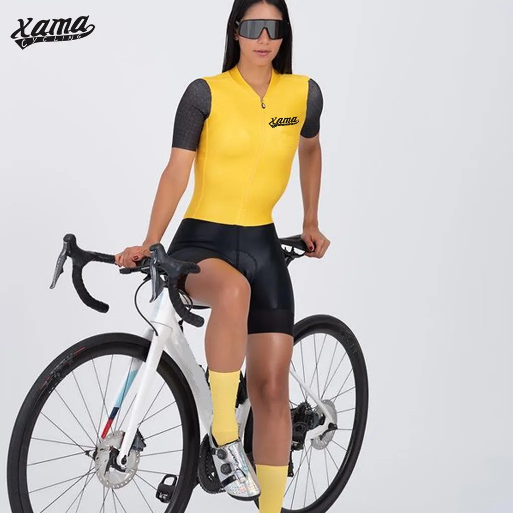 Mono Ciclismo Mujer Xama Cycling Skinsuit Women\'s Clothing With Free Shipping Go Pro Cycliste Jumpsuit One-Piecce Lycra Dress