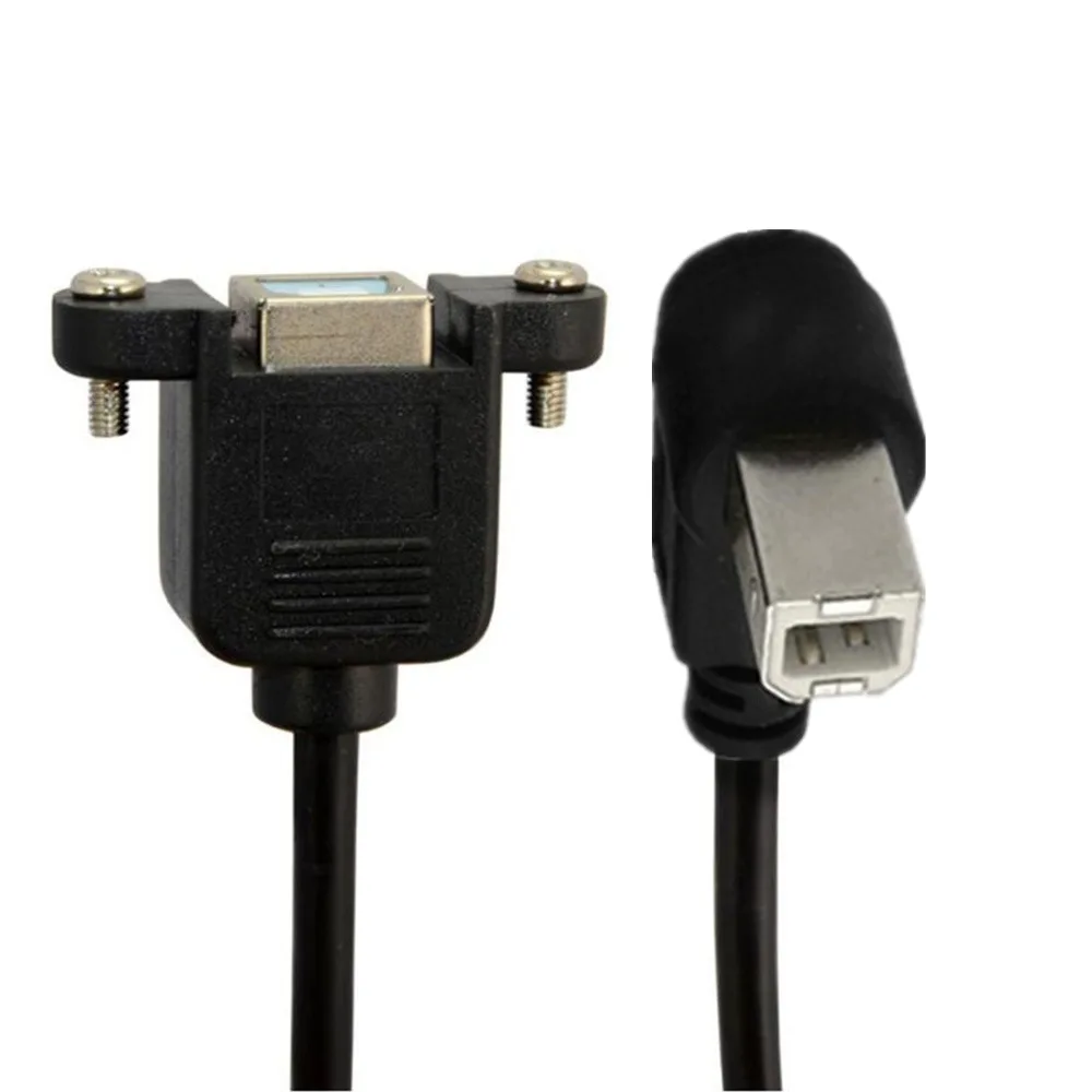 USB2.0 B Type 90 degree Up & Down & Left & Right Angled Male to Female Panel Mount Extension Cable Printer Adapter 0.5m