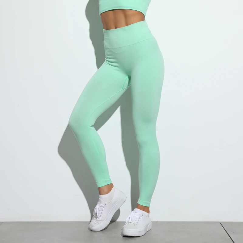 Joga legginsy Sport joga jednolity kolor energia Legging kobiety trening Fitness Jogging spodnie do biegania rajstopy na siłownię Stretch Sportswear