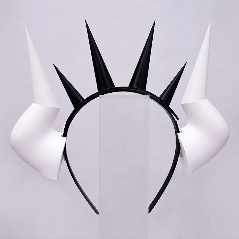 Game Helltaker Lucifer Pandemonica Beezlebub Cosplay Horns Crown Headband Head Clip Headwear Hairwear Cosplay Props Accessories