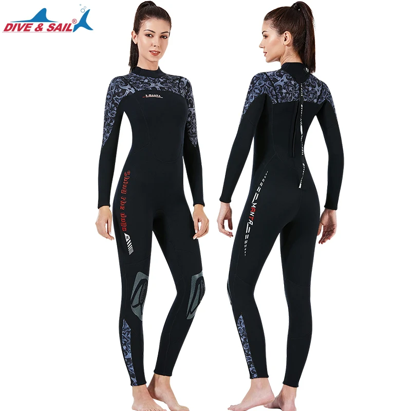 Full Wetsuits for Men and Women, Neoprene Scuba Diving Suits, Back Zip Swimming Suit, One Piece Long Sleeve, Water Sports, 3mm