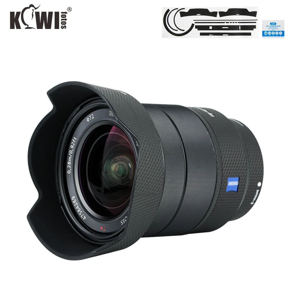 Chống Trầy Xước Lens Hood Da Phim Dành Cho Ống Kính Sony Vario-Tessar T * FE 16-35 Mm F/4 ZA OSS (SEL1635Z) miếng Dán 3M Ma Trận Đen