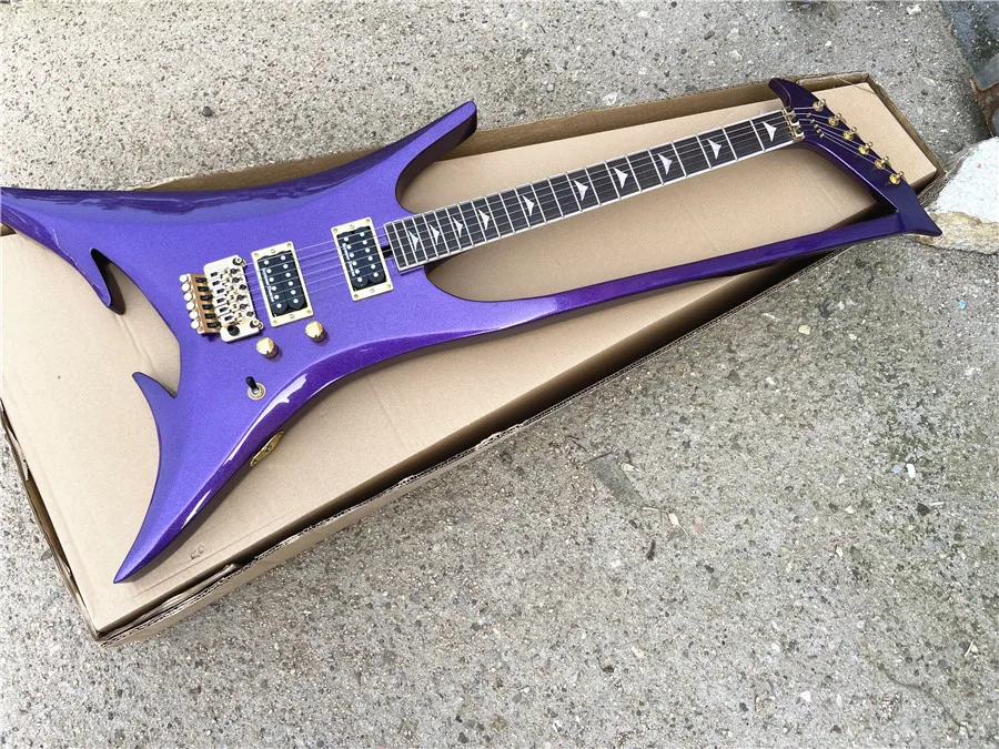 High quality custom version of the master special-shaped electric guitar metal purple free shipping