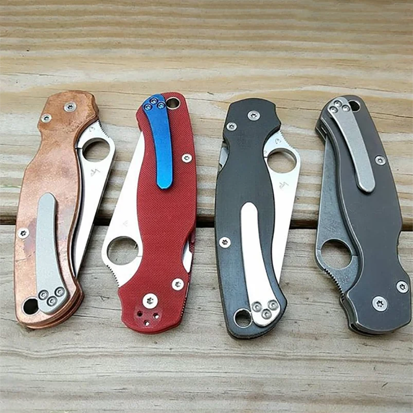 Imagem -06 - Conjunto de Titânio Profundo Levar Bolso Clipe Cintura Volta Braçadeira para Spyderco C81 Paramilitar para Delica Endura C223 com Pcs Parafusos 1