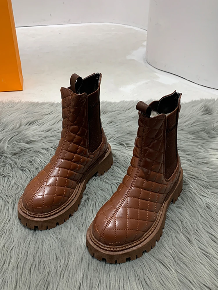 Winter Cotton Shoes 2021 New Round Toe All-match Back Zipper Short Boots Plus Velvet Thick Anti-ski Boots