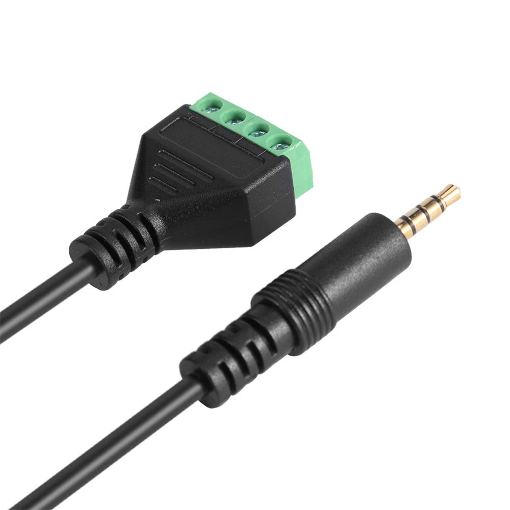 3.5mm TRRS Stereo 4 Pole Gold Plated Male Plug to 4Pin AV Screw Audio Video Shield 30cm Balun Terminal Connector Adapter Cable