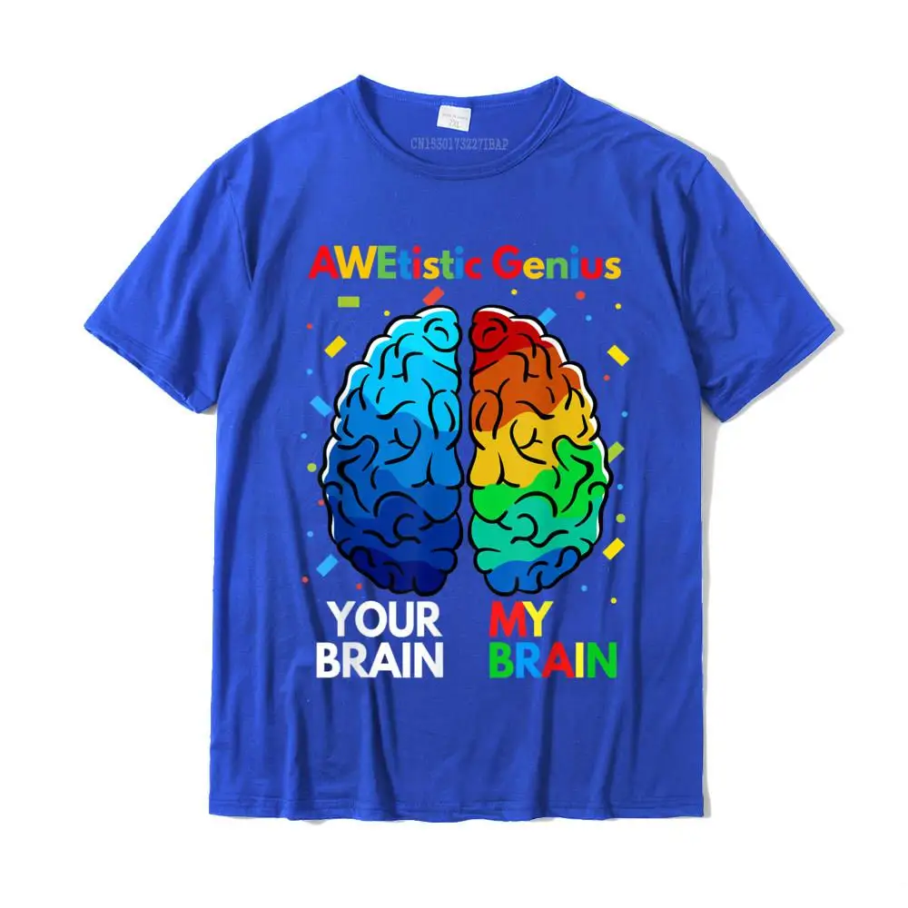 Funny Neurodiversity Autism Awareness Awetistic Genius T-Shirt Camisas Men Latest Europe Tops T Shirt Cotton Tshirts Customized