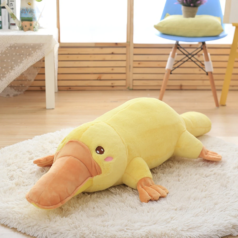 Cute Platypus Plush Toy Stuffed Lying Animal Pillow Back Cushion Kids Sleeping Companion Toy Birthday Gifts for Girlfriend