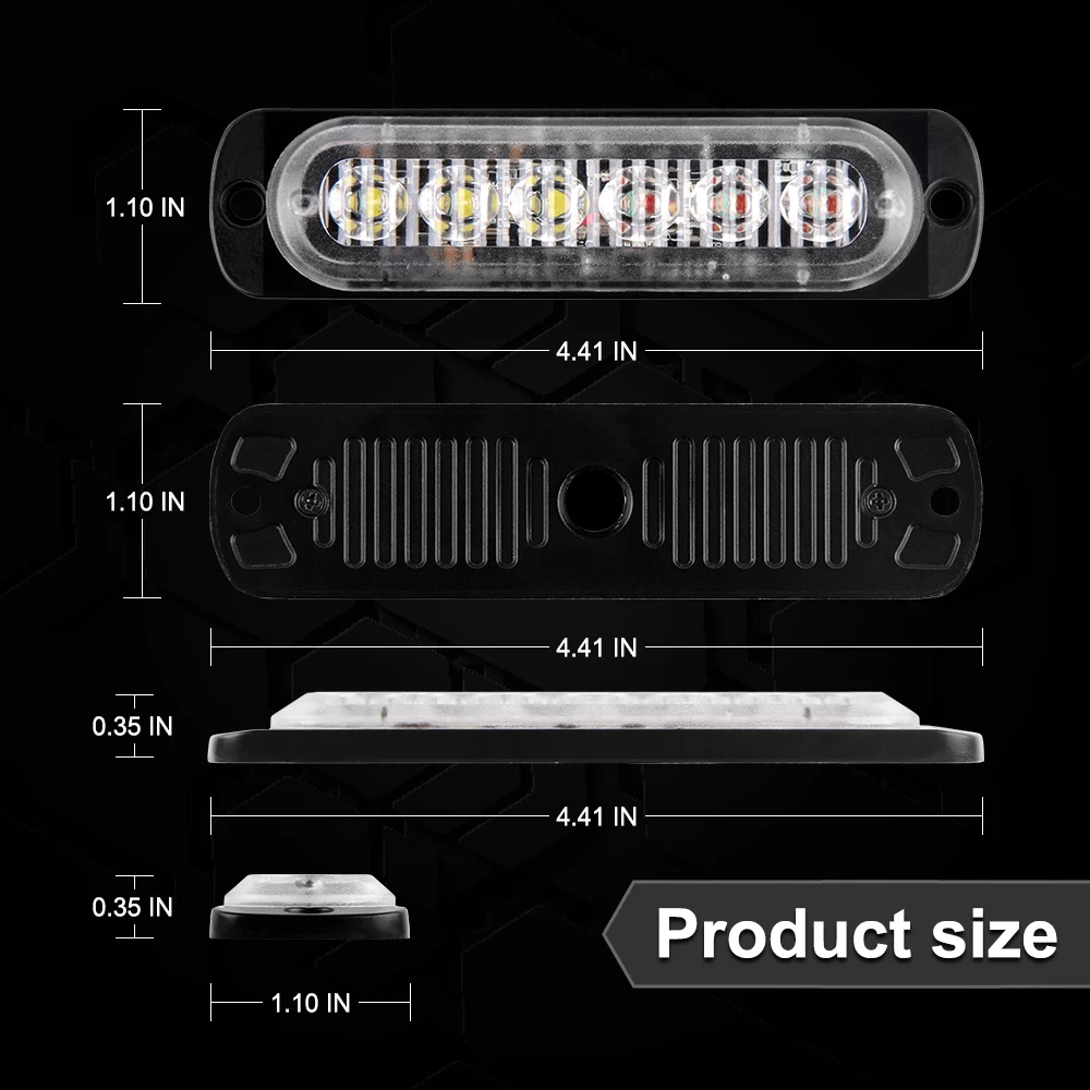 Diviled-Lumière stroboscopique stroboscopique en iode, style de voiture, barres lumineuses clignotantes pour camions, signal de pont de calandre,