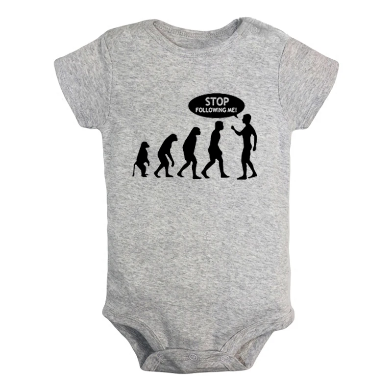 iDzn The Evolution of Man Biker Motorbike Bike Black Print Newborn Baby Girl Boy Clothes Short Sleeve Romper Outfits Cotton