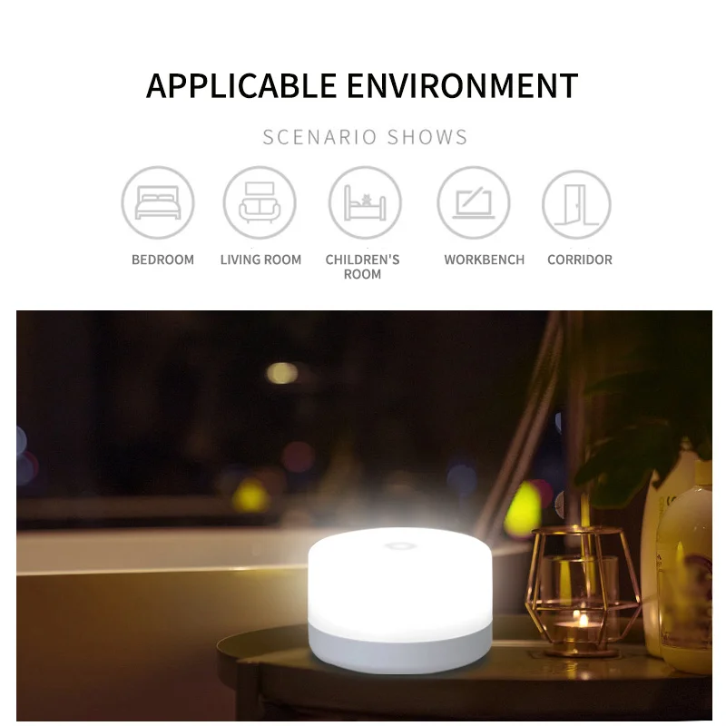 Dimmable LED Night Light Touch Sensor Kids Lights Lamp For Baby Room Desktop Decor Bedroom Bedside Nursery Lamp Battery Powered