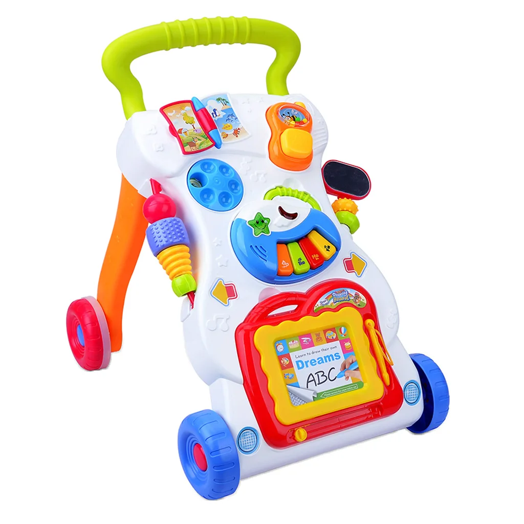 Baby Sit to Stand Walkers Toy Kids Activity Play Center with Musical Learning Push Walker Toys Gift for Baby Toddlers