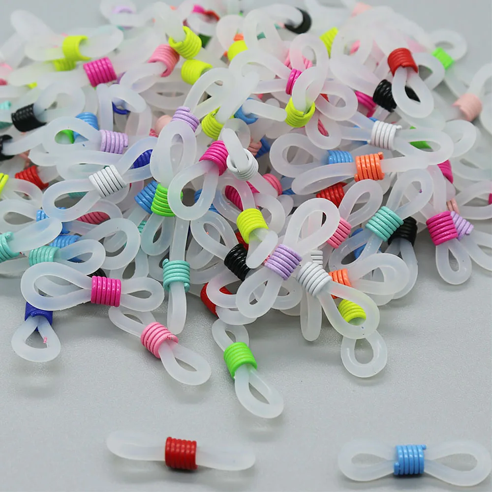 100Pcs Rubber Connector Retainer Colorful Glasses Lanyards Chain Charms Silicone Non-Slip Ring Eyewear Lanyard Accessory 20mm