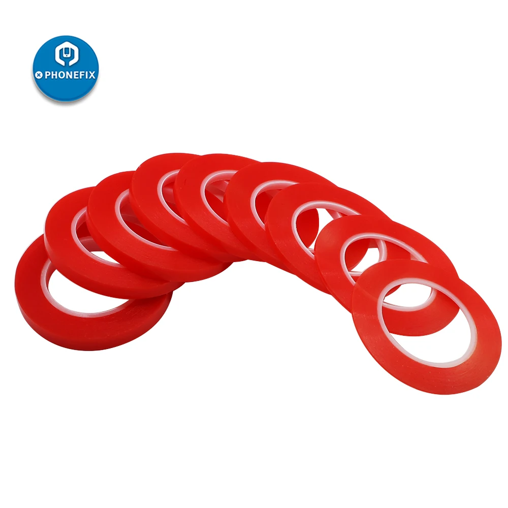 Del telefono pcb di Riparazione del nastro Lunghezza 25M Rosso Pellicola Doppio Trasparente Su Due Lati del Nastro di Calore/Freddo PET Resistente Forte Adesivo nastro Adesivo