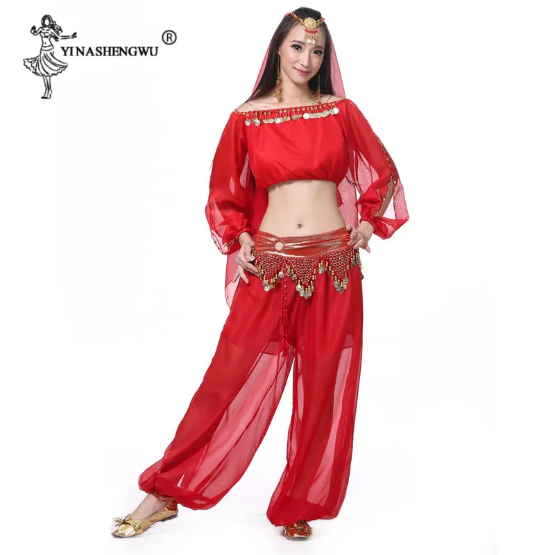 2/5 Stks/set Vrouwen Bellydance Kostuum Buikdans Broek Set Oosterse Dans Kostuum Pailletten Autumnwinter Indiase Belly Dancewear Pak