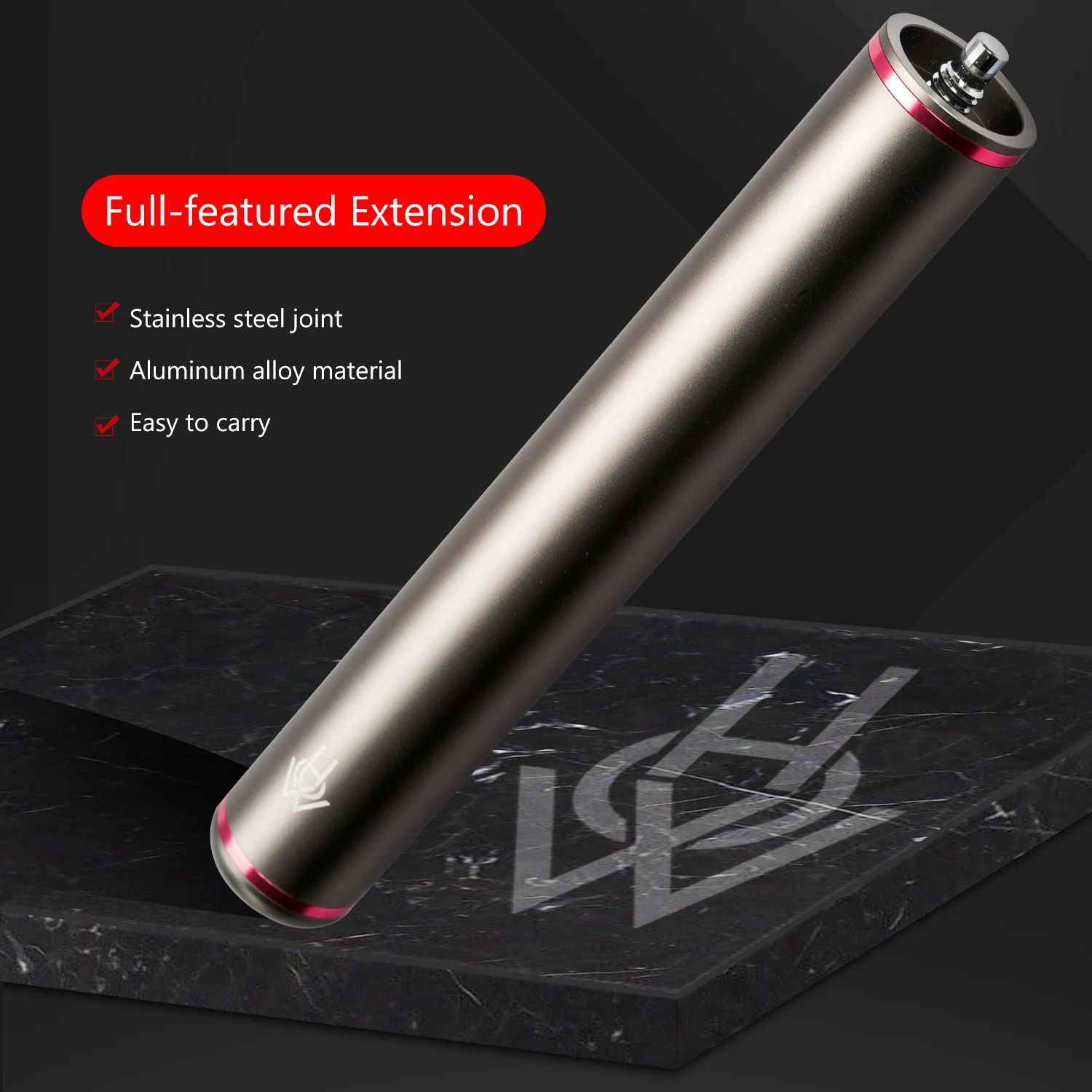 HOW Pool Cue Extension Gray Stainless Steel Joint Aluminum Alloy For Pool/CaromCue Extend Extension Billiard Accessories