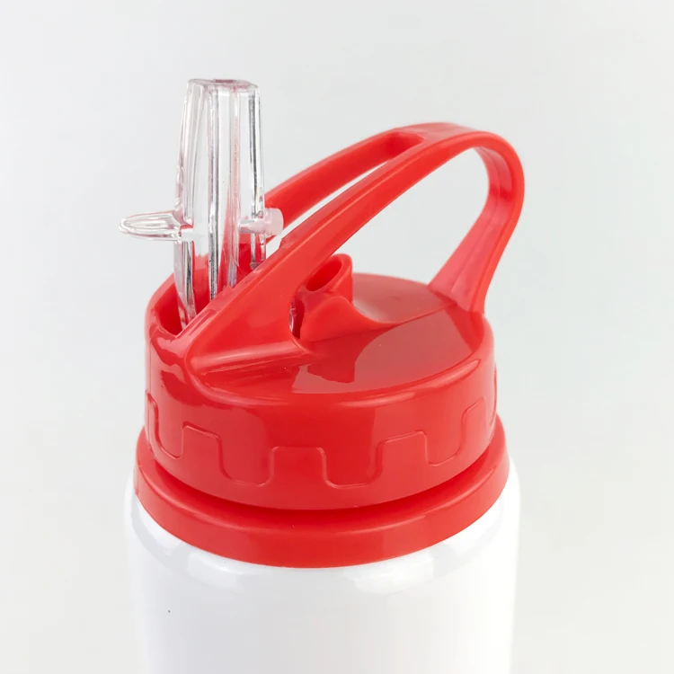 12pcs/lot Sublimation Blank Sports Cup 600ml Water Bottle Sports Kettle Sport Travel Cup Sippy Cup with Drinking straw