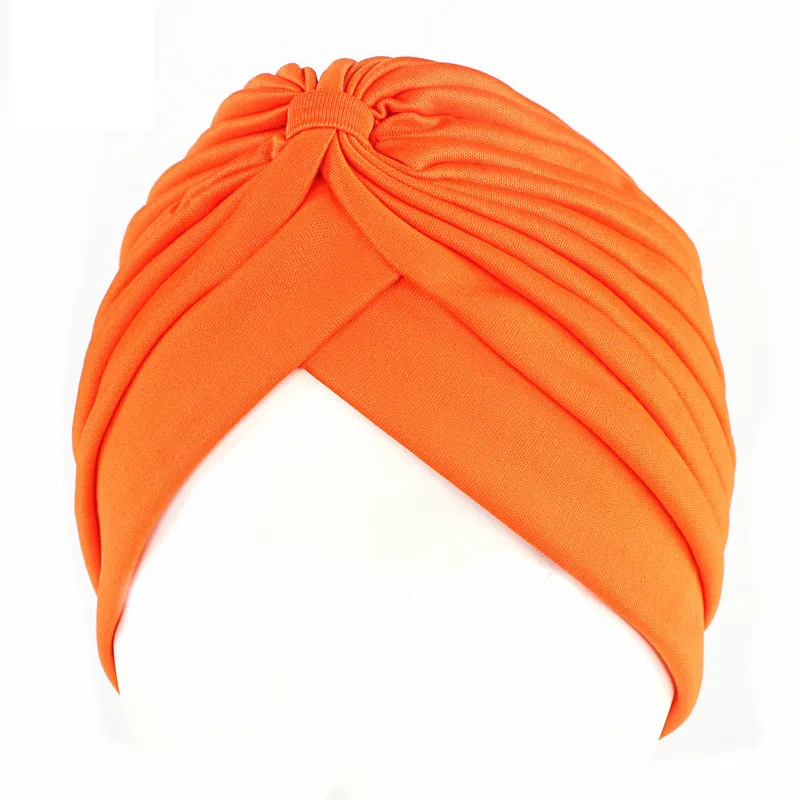 Neue Blume Dekoration Turban Einfarbig Für Frauen Mode Haar Tragen Kopf Wrap Damen Kopfbedeckungen Krebs Hüte Indien Kappe Bandana – Detail 20
