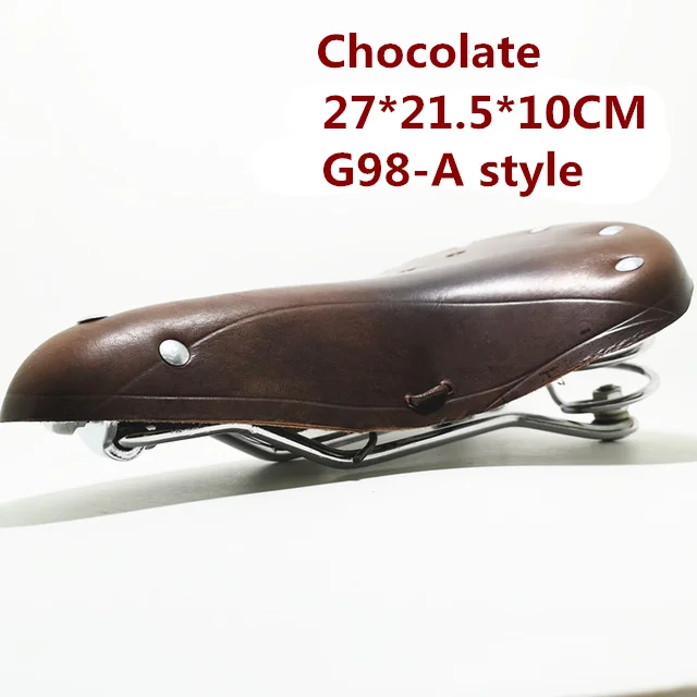 Retro Traditionelle Nieten Design Kuh Leder Sattel Rennrad Vintage Klassische Sitz MTB Kissen Fahrrad Radfahren Kissen Mit Seil – Detail 7