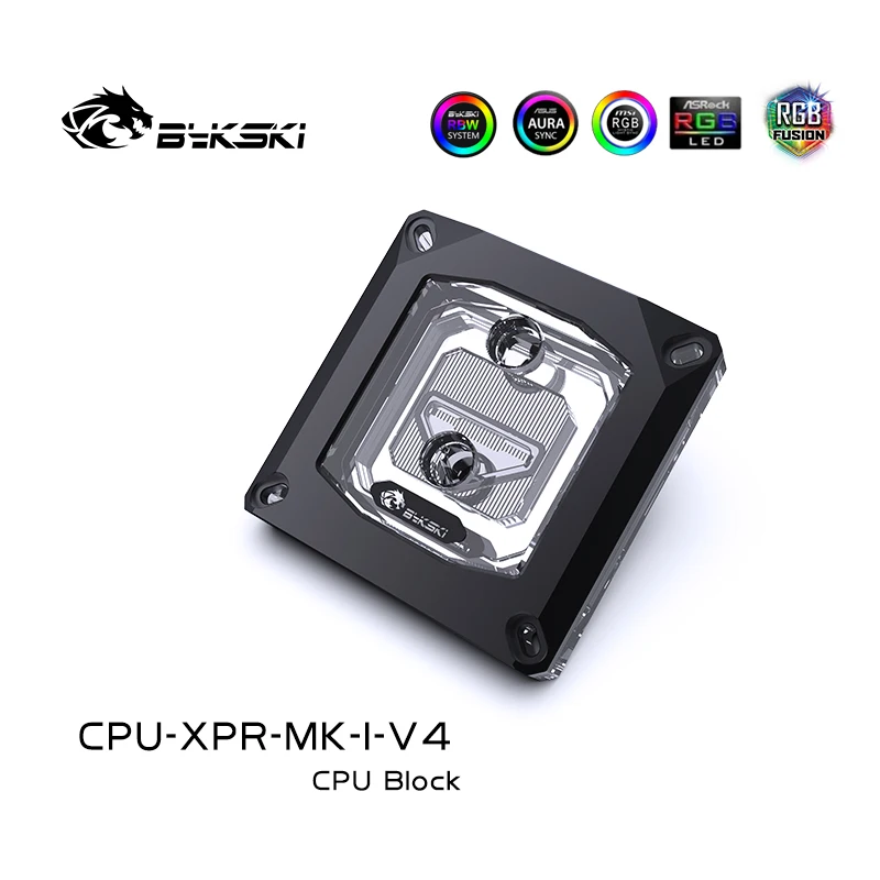 Bykski CPU-XPR-MK-I-V4 CPU блок водяного охлаждения для INTEL LGA1150 1151 1155 1156 1200 1700 / 2011 /2066 черный радиатор RGB AURA