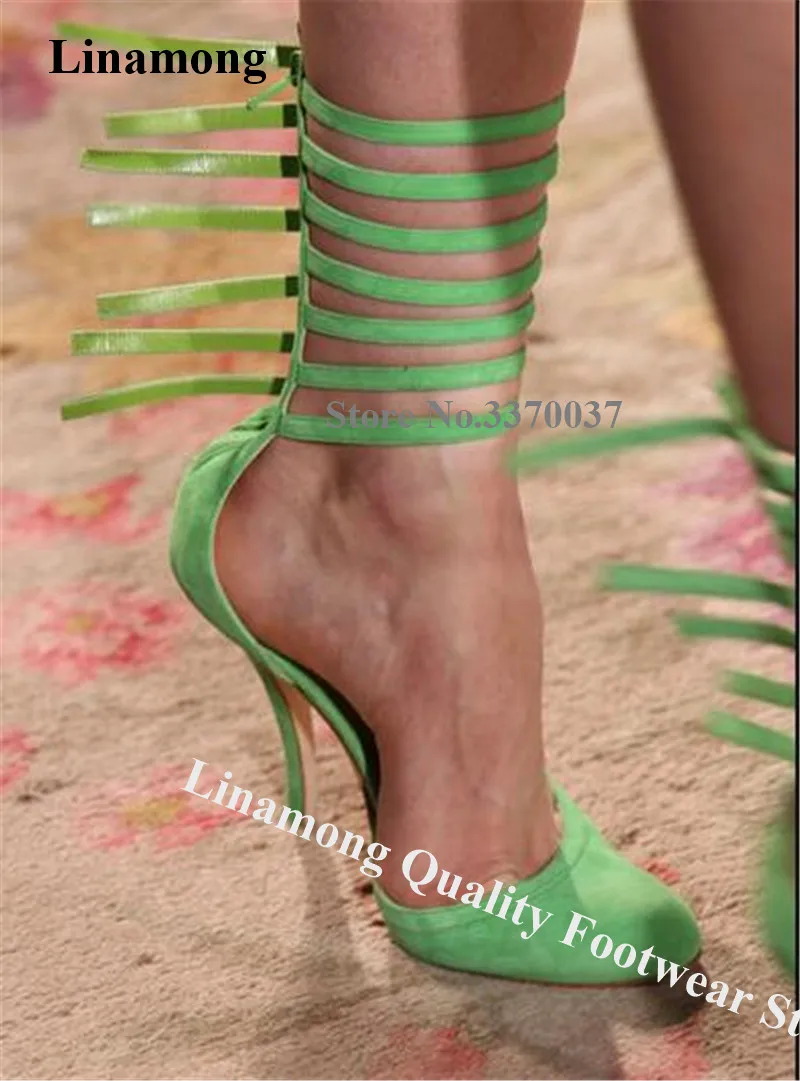 

Linamong Round Toe Buckles Stiletto Heels Pumps Charming Fringes Strap Cross Tassels High Heels Formal Dress Shoes Evening Heels