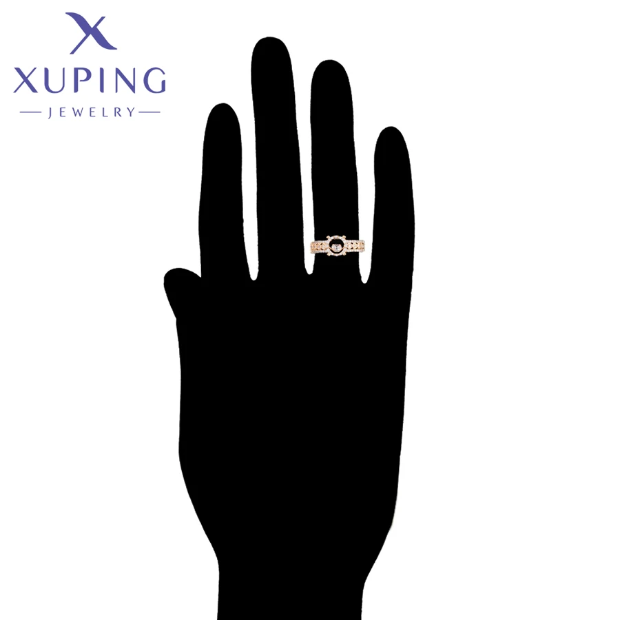 Xuping Jewelry Fashion Stone New Arrival Copper Alloy Gold Color Simple Ring for Women Wedding Gifts A00887254