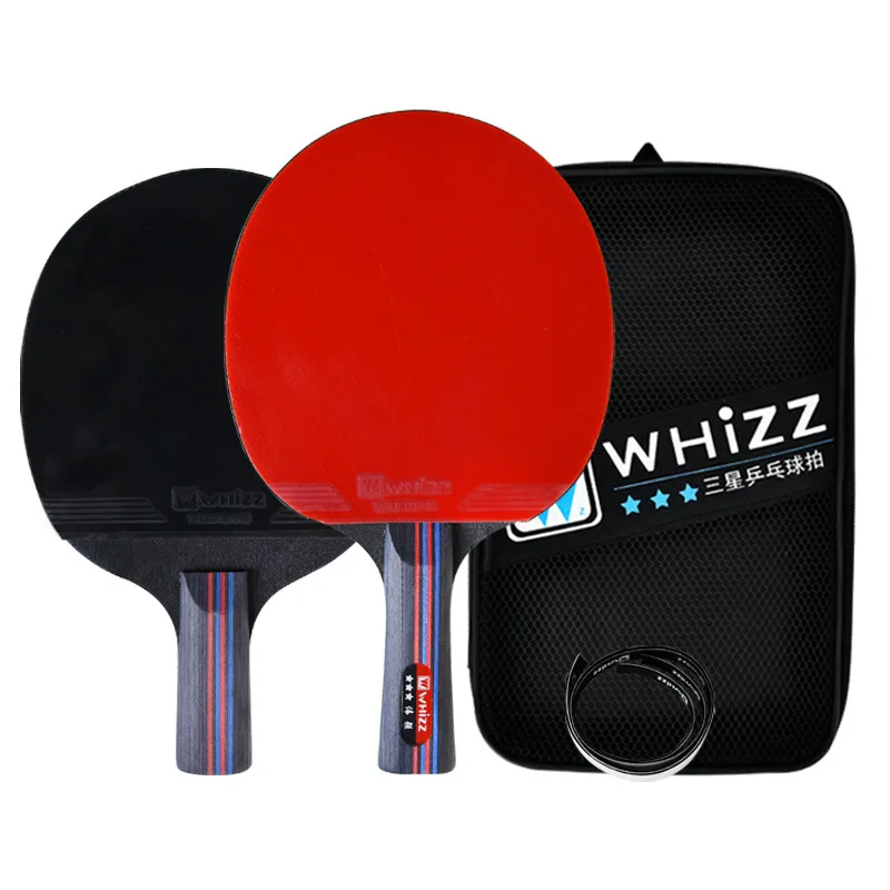 

WHIZZ Professional Table Tennis Racket Short Long Handle Rubber Ping Pong Paddle Table Tennis Blade With Case