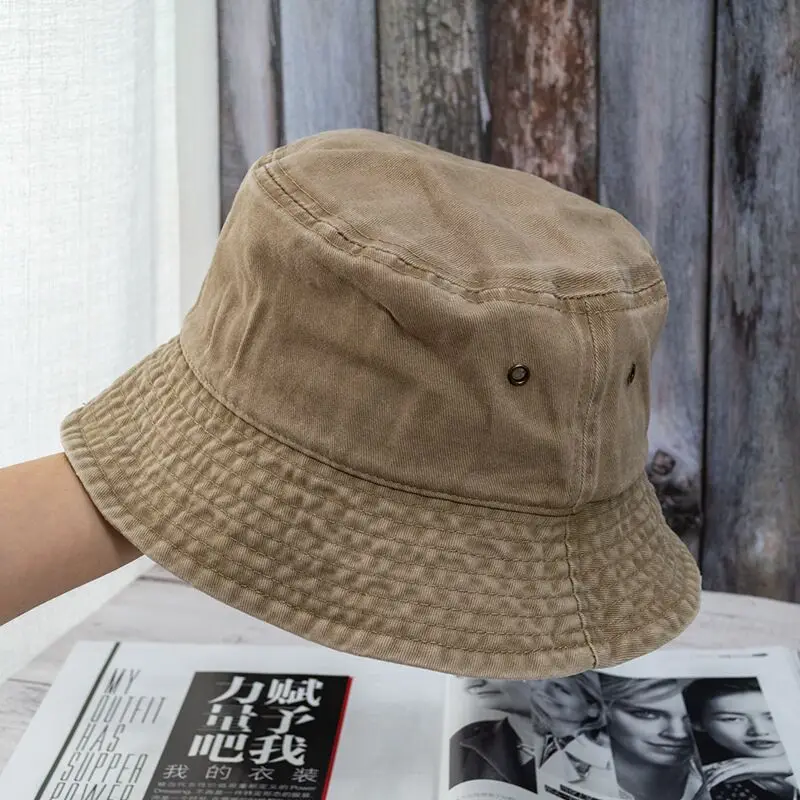 Summer Washed Denim Bucket Hats Women Foldable Fisherman Hat Men Fashion Bob Caps Hip Hop Gorros Men Women Panama Bucket Cap