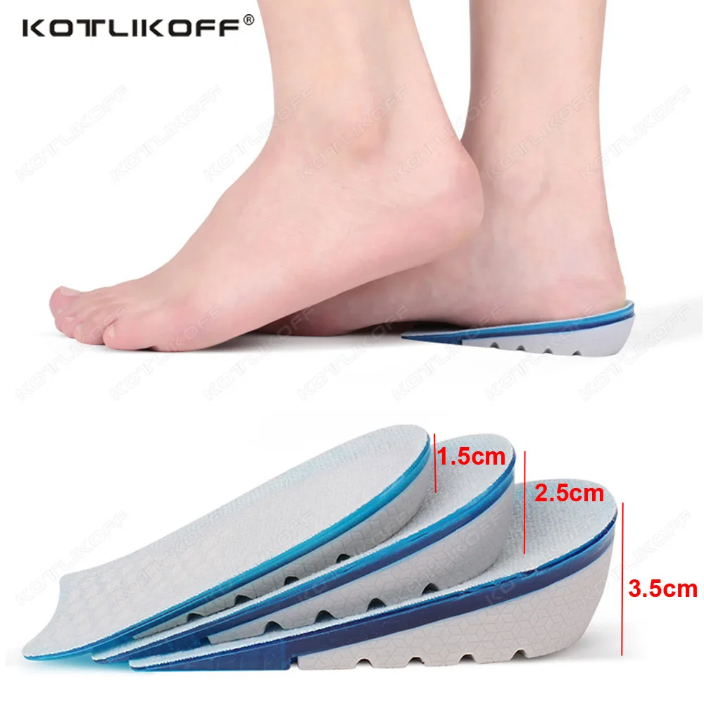 

Silicone Gel Height Increase Insole Heel Lifting Inserts Shoe Foot Care Protector Elastic Pain Absorption Cushion Hidden Insoles