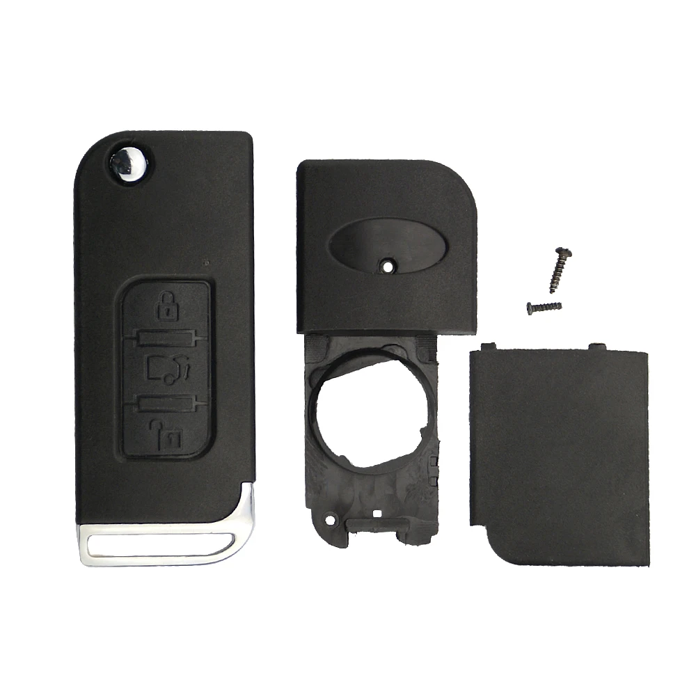 Replacement Cover Case Fob Flip Folding Car Key Shell For Indian Mahindra 3 Buttons Uncut Blade Remote Key Case