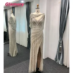 Amostras reais 2020 vestido de festa com strass sereia sensual fenda vestido de baile vestido de festa à noite