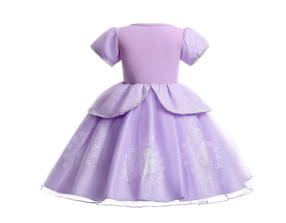 Robe de princesse à manches bouffantes pour filles, tenue fantaisie à paillettes pour fête d'anniversaire, vêtements Cosplay